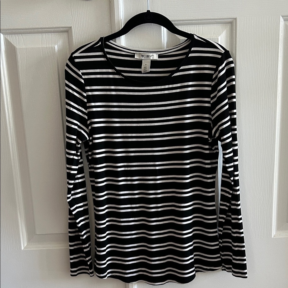 White House Black Market Striped Long Sleeve Tee